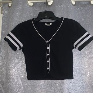 Baseball tee style crop top